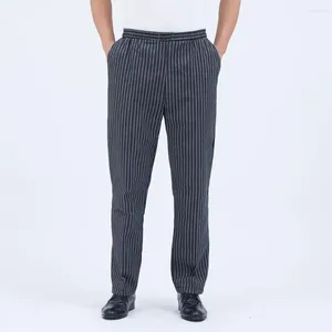 Pantalon masculin pantalon en forme de pantalon confortable chef unisexe avec une taille élastique tissu respirant pour le service de restauration Uniformes de serveurs