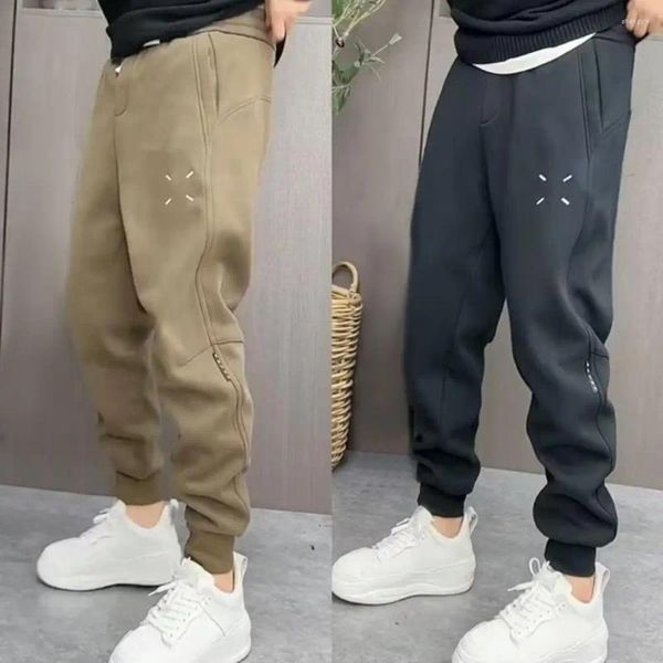 Pantalones de hombres pantalones sueltos pantalones para hombres con cordero con diseño de tobillo elástico con pada de tobillo suave para la comodidad de primavera