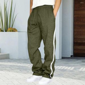 Pantalon masculin pantalon en forme de pantalon à rayures latérale avec une taille à cordon pour l'entraînement au gymnase Jogging doux respirant