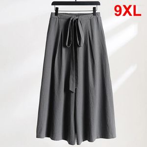 Pantalon masculin en lin lâche hommes baggy plus taille 9xl d'été de la cheville masculine couleur un fond