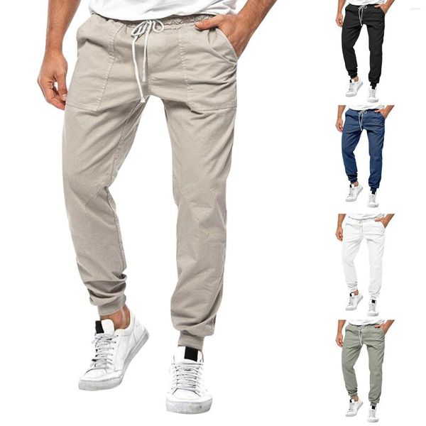 Pantalones de hombre Sueltos Rectos Algodón Rumble Verano Casual Transpirable Leggings Tamaño Monedero abierto Sleepers