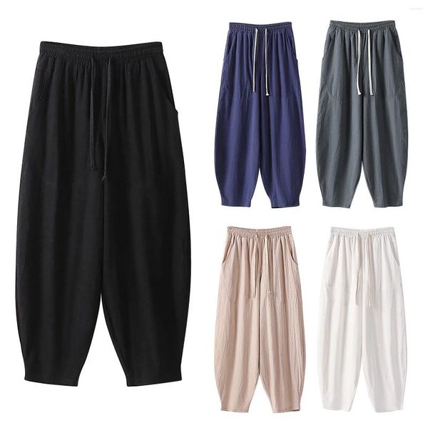 Pantalons pour hommes lâche coton droit été décontracté respirant filles pied pantoufle avec mémoire garçon slip