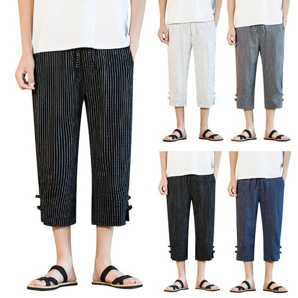 Pantalones de hombres algodón liso de algodón de verano