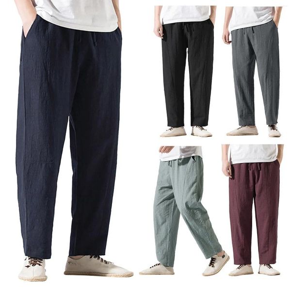 Pantalons pour hommes amples droits coton été décontracté respirant short athlétique