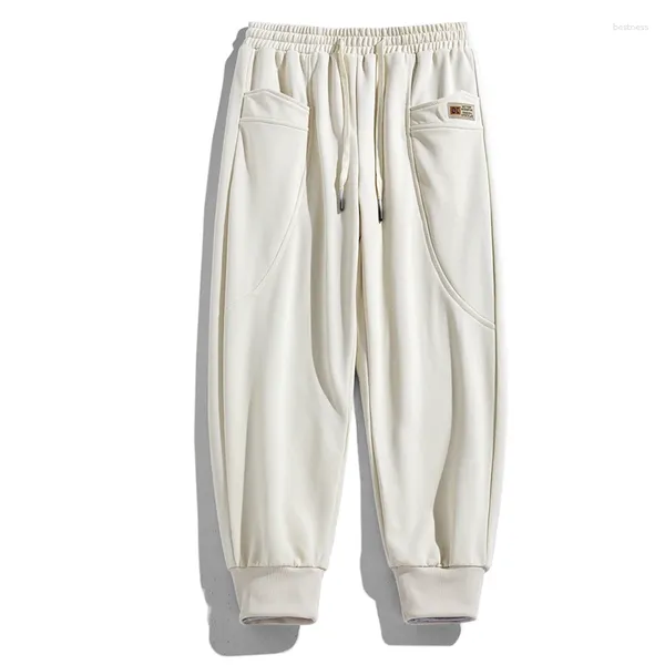 Pantalones para hombres Pantalones de chándal sueltos Hombres y mujeres Lo mismo 2024 Bordado de invierno Cordón Casual para poliéster