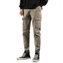 Pantalons pour hommes Luker CMSS Printemps Automne Cargo Casual Multi Poches Coton Pantalon Long Kaki G3560