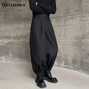 Pantalon masculin Luzhen pantalon de couleur unie élégante en vrasse