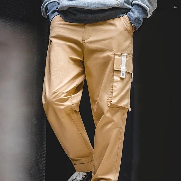 Pantalon masculin maden américaine de grandes poches de cargo coton khaki kaki trapitre droit de travail de travail de marque de marque