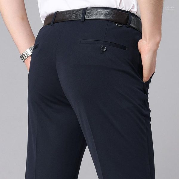 Pantalon homme homme décontracté solide Slim costume poche zippée pantalon droit L Simple ApparelMen's Men's Men's Drak22