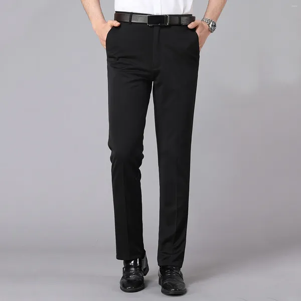 Pantalon masculin masculin Solid Solid Slim Suit à glissière Pocket Sweet Awards