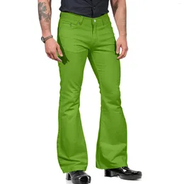 Pantalones de hombre Moda masculina Color sólido Bolsillo Bell Bottoms Hombre Pantalones Hombres Casual Y2k Ropa Pantalones Trabajo Baggy Flaco Calle