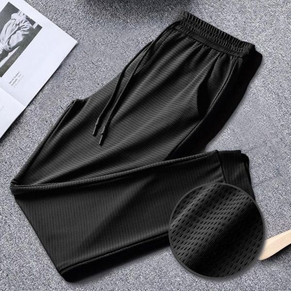 Pantalons pour hommes Pantalons de survêtement minces attachés à la cheville à séchage rapide pour hommes Couleur unie pour l'école