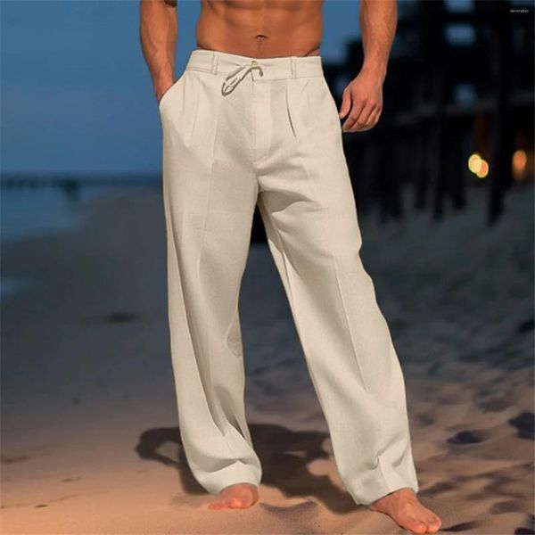 Pantalones de Hombre Pantalones de Primavera y Verano para Hombre Pantalones Casuales de Color sólido con Pintura Pantalones Sueltos Pantalones de chándal de Playa de Moda para Correr de Gran tamaño