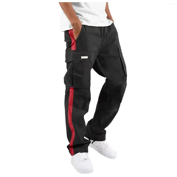 Pantalons pour hommes Pantalons pour hommes Mode Hommes Slim Fit Jambe droite Noir Casual Crayon Jogger Cargo Pantalones Hombre