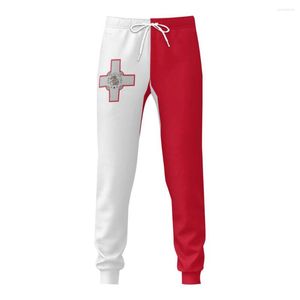 Pantalon pour hommes Drapeau de Malte Pantalon de survêtement pour hommes avec poches Joggers pour hommes Sports Casual Sweat Cordon