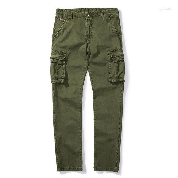 Pantalon homme homme 2023 pantalon coton Stretch Cargo pantalon Style militaire droit beaucoup poche armée vert bleu kaki noir mâle