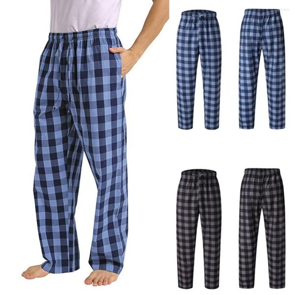 Pantalons pour hommes Homme Checked Lounge Home-Wear Workwear Baggy Pyjamas Luxe Joggers Pantalon de sport Été Grande taille Droite Y2k Pantalones