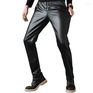 Pantalon masculin en cuir en cuir en cuir slim pant pant
