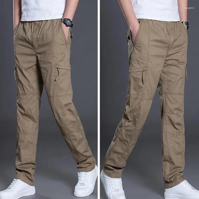 Pantalon homme ample 5 couleurs coton fin loisirs Cargo pantalon taille L-6XL