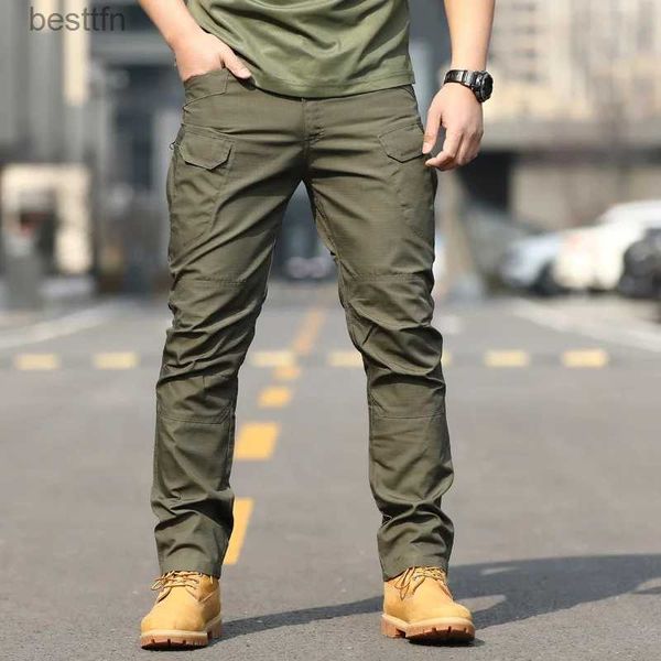 Pantalones para hombres Hombre Militar Táctico Pantalones de carga Safari Trabajo Pantalones largos LTI-Pocket Impermeable Senderismo Fishman Sprots Monos al aire libre ArmyL231212