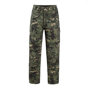 Herenbroek Man Oversized Camouflage Broek Gesp Hoge taille Meerdere zakken Casual Lang Dames Vintage Sport Buitenshuis