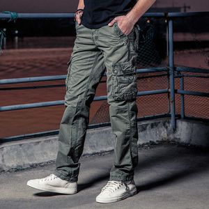 Herenbroeken vele zak tactische broek leger mannelijk camo jogger plus size katoenen broek zip militaire stijl camouflage zwarte heren vrachtbroek aa230511