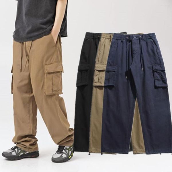 Pantalones para hombres maxdutti multicolor high street pocket overs hombres sueltos estilo americano de carga retro 2xl 3xl 4xl