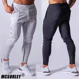 Pantalon masculin McSorley Brand Spring Slim Fit Joggers Tapitre à fermeture éclair effilée Gym de spiro