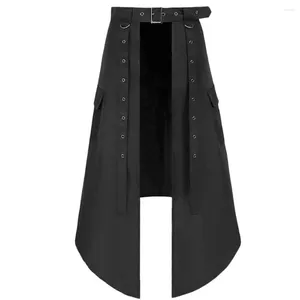 Pantalon masculin gothique médiévale demi-jupe jacquard steampunk élégant kilt ouvert avant harujuku burlesque frange jupes traditionnelles