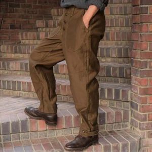 Pantalones para hombres meei casero yutumm khaki caballero recto-patada de tela de algodón de algodón unisex casual