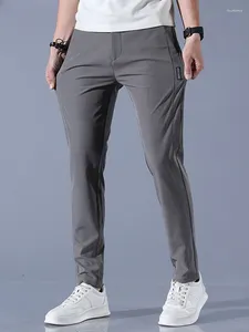 Pantalones para hombres Hombres 2024 Verano Seda de hielo Casual Recto suelto Elástico Estilo fino Secado rápido Deportes juveniles Transpirable