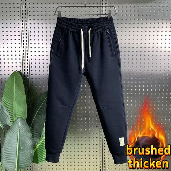 Pantalons pour hommes Automne Hiver Vêtements d'entraînement Jogger Thermique Pour Hommes Sportswear Jogging Golf Coton-rembourré Baggy Brossé Pantalon de survêtement