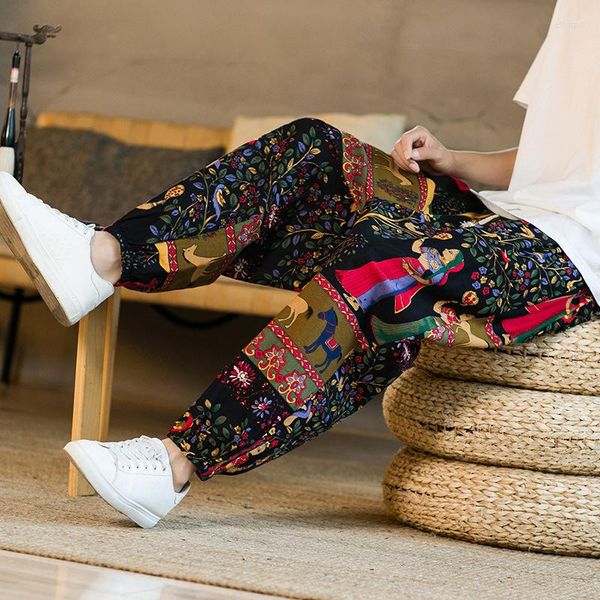 Pantalones de hombre Casual algodón suave verano moda diseño Tailandia estilo Pantalettes sueltos cordón tobillo banda Unisex M-5XL