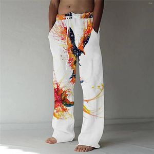 Pantalons pour hommes Casual Digital Print Youth Bird Series Mid Waist Pants Colorful Stocking Gift House
