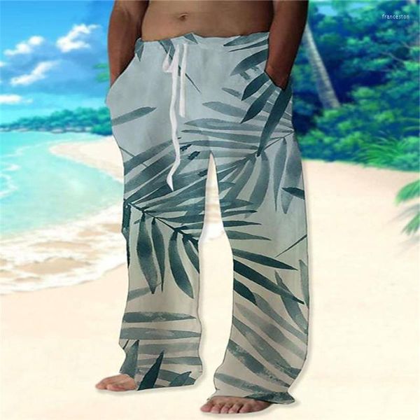 Pantalons pour hommes Cocotiers pour hommes 3D Casual Lose Pantalons Baggy Pantalon Poches Cordon Élastique Taille Texture Yoga Confort Doux