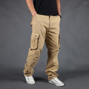 Pantalones para hombres Algodón puro para hombres Sólido Casual Engrosado Monos rectos Hombres Pantalón caqui Tide Brand Work Plus Szie Pantalones elásticos