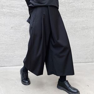 Pantalons pour hommes Printemps/été pour hommes Pantalon ample à fond de cloche Nine Minutes Jupe décontractée Grand style Yamamoto noir