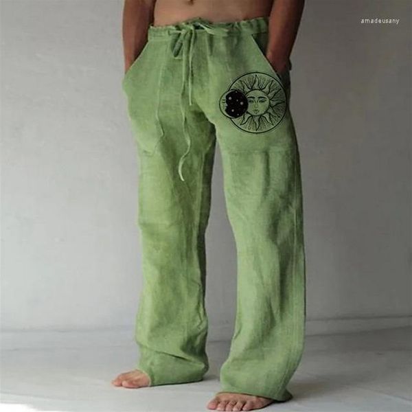 Pantalones de hombre Pantalones de verano para hombre Playa Cordón Suelto Cómodo Casual Moda Hipster Pantalones de chándal