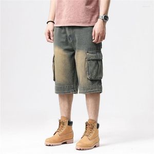 Herrenhosen Herren Sommer Vintage Kurze Jeans Loose Fit Baggy Retro Denim Shorts Für Männer Skateboard Hip Hop Plus Größe 30-46