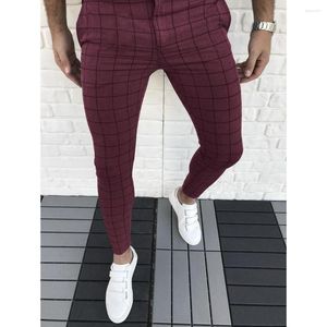 Pantalons pour hommes Pantalons pour hommes Coton Printemps et automne Plaid Casual Mode Jeune Crayon Noir Blanc M-3XL