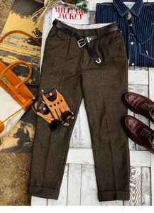 Pantalons pour hommes Pantalons vintage en tweed pour hommes