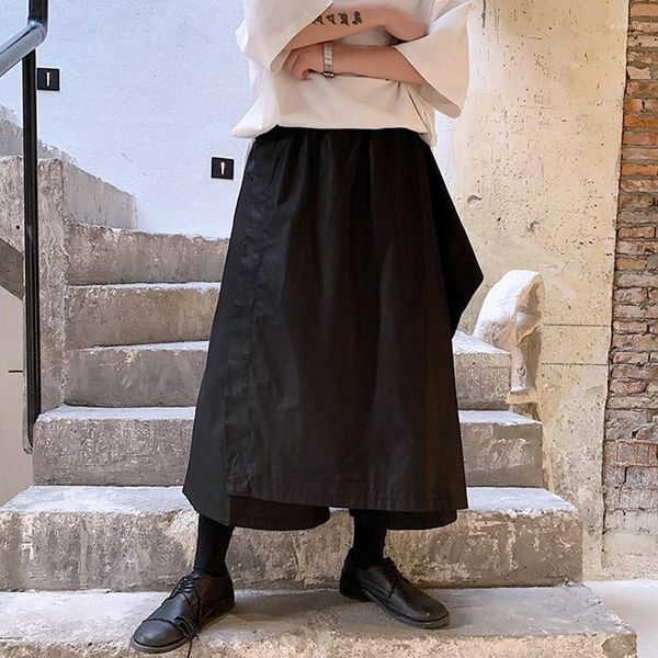 Pantalones de hombre Falda de pierna ancha para hombre Moda de primavera y verano Avant-Garde Mujer Mismo estilo Suelto Tamaño grande Nueve puntos