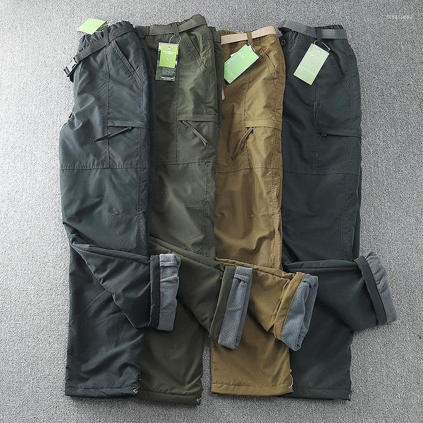 Pantalon homme hiver épais polaire décontracté coton militaire tactique Baggy Cargo pantalon Double couche velours chaud thermique pantalon