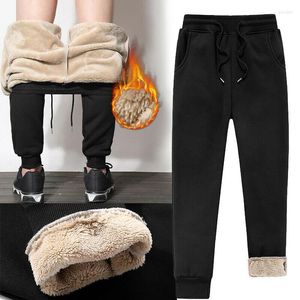 Herenbroek heren winter warm verdikte halverwege taille broek Casual thermische sportzak heren herfst bodems