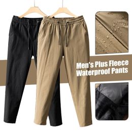 Мужские брюки 90, белые утиные пухи с подкладкой, утепленные зимние теплые водонепроницаемые спортивные штаны, ветрозащитные термобрюки 231020
