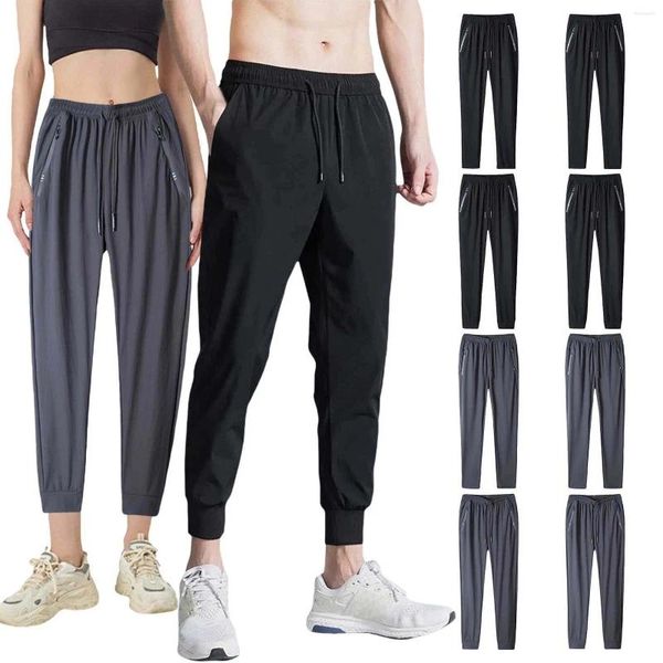 Pantalones para hombres Hombres y joggers ligeros para mujeres Correr seco Senderismo Entrenamiento atlético Pista con bolsillos con cremallera 2024