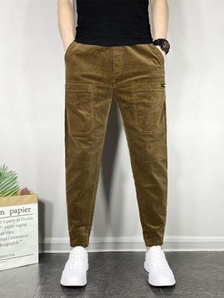 Pantalones de hombres hombres de otoño e invierno de seis bolsillos engrosamiento en espesamiento cónico