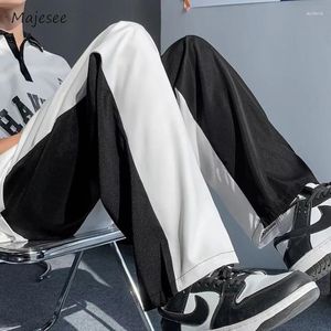 Pantalons pour hommes Hommes Baggy Cordon Élégant Polyvalent Loisirs Contraste Couleur Style Coréen Streetwear Pantalon Quotidien Pleine Longueur Chic