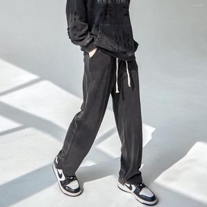 Herenbroek mannen zwarte vintage jogging losse katoenen joggingbroek harajuku punk casual lange broek met brede been mannelijke kleding
