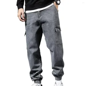 Pantalon masculin cargo pantalon respirant streetwear rétro avec plusieurs poches élastiques